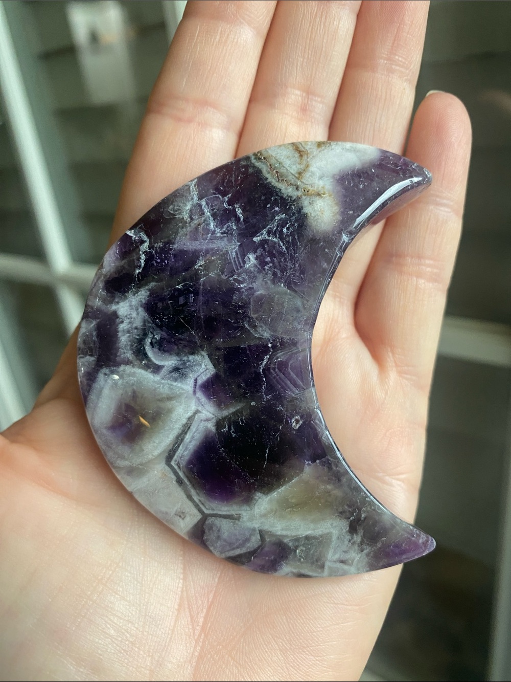 Crescent Moon Amethyst Stone - Dream Amethyst